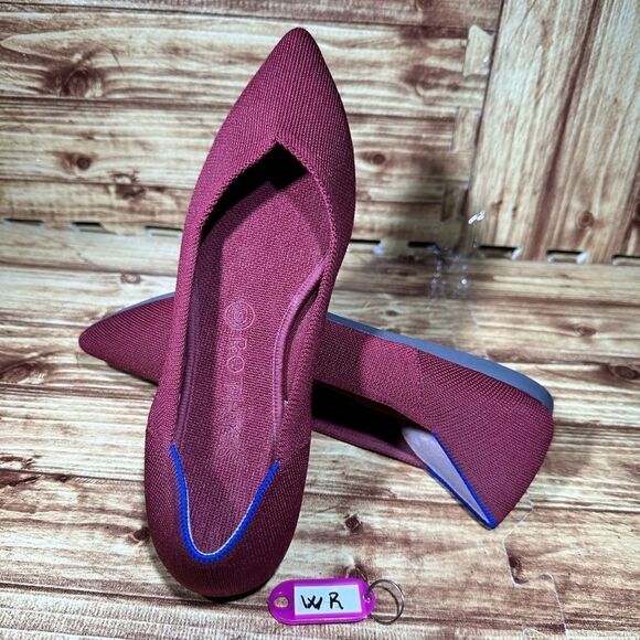 Rothy's The Point Ballet Flats in Orchard Eggplant Slip On Knit Shoe Size 9,5 - Picture 1 of 7